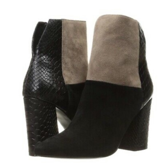 CHINESE LAUNDRY KRISTIN CAVALLARI Santorini Black Multi Color-block Booties sz.8 - Picture 1 of 13
